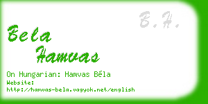 bela hamvas business card