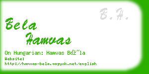 bela hamvas business card